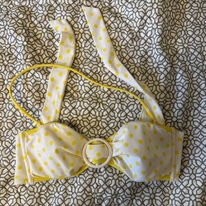 Victoria's Secret Bikini top bandeau White and Yellow Polka Dot small
